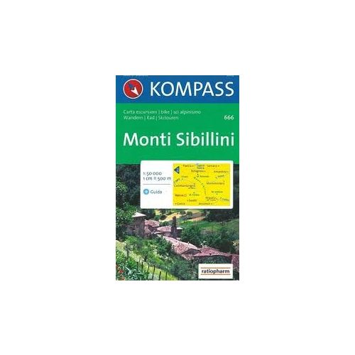 Monti Sibillini, hiking map (WK 666) - Kompass