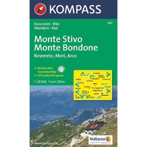 Monte Stivo, Monte Bondone turistatérkép (WK 687) - Kompass