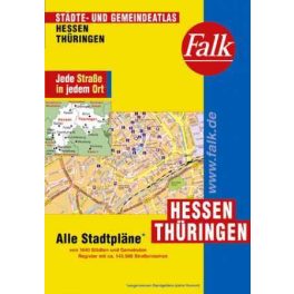 Hessen és Türingia minden városa atlasz - Falk