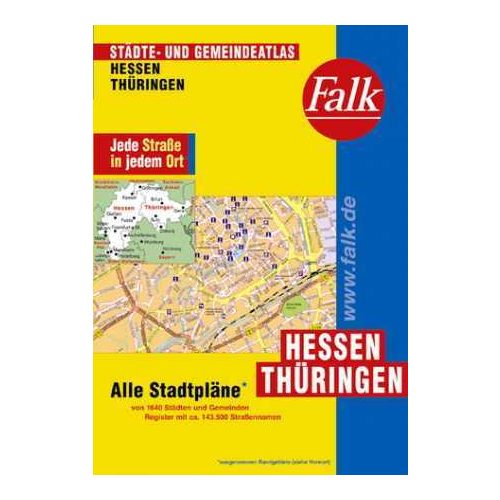 Hessen és Türingia minden városa atlasz - Falk