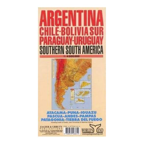 Argentina - Chile - Dél-Bolivia - Paraguay - Uruguay térkép - Zagier y Urruty 