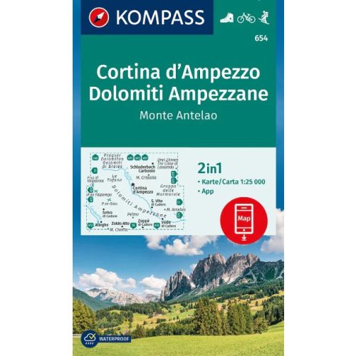 Cortina d'Ampezzo, Dolomiti Ampezzane turistatérkép (WK 617) - Kompass