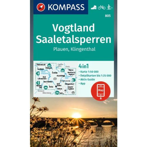 Vogtland, Saaletalsperren turistatérkép (WK 805) - Kompass