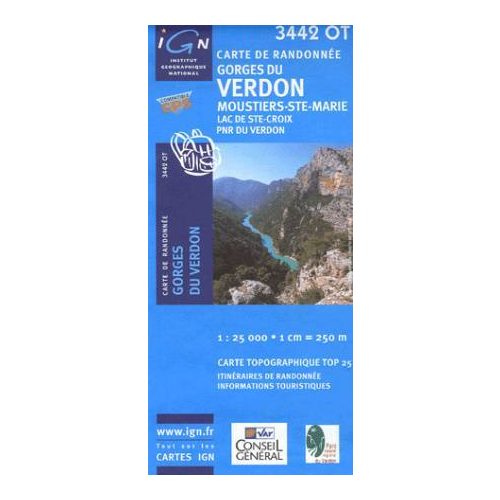 Gorges du Verdon / Moustiers-sainte-Marie / Lac de sainte-Croix - IGN 3442OT