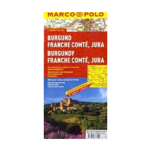 Burgundia, Franche Comté, Jura térkép - Marco Polo