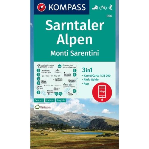 Monti Sarentini, hiking map (WK 056) - Kompass