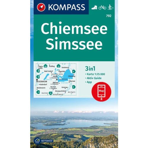 Chiemsee, Simssee turistatérkép (WK 792) - Kompass