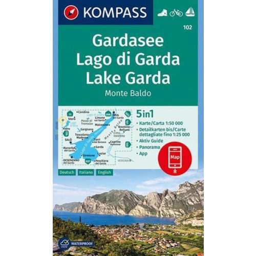 Lago di Garda, hiking map (WK 102) - Kompass