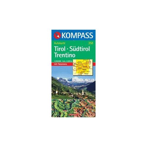 Tirol-Südtirol-Trentino panorámatérkép - Kompass AK 358 