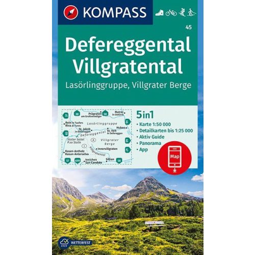 Defereggental & Villgratental, hiking map (WK 45) - Kompass