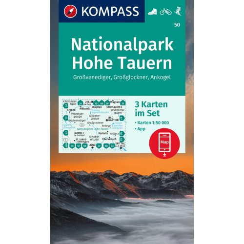 Nationalpark Hohe Tauern, hiking map set (WK 50) - Kompass