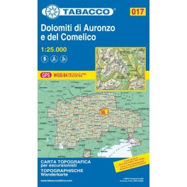   Dolomiti di Auronzo e del Comelico, hiking map (017) - Tabacco