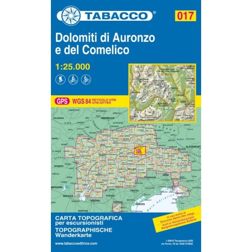 Dolomiti di Auronzo e del Comelico, hiking map (017) - Tabacco