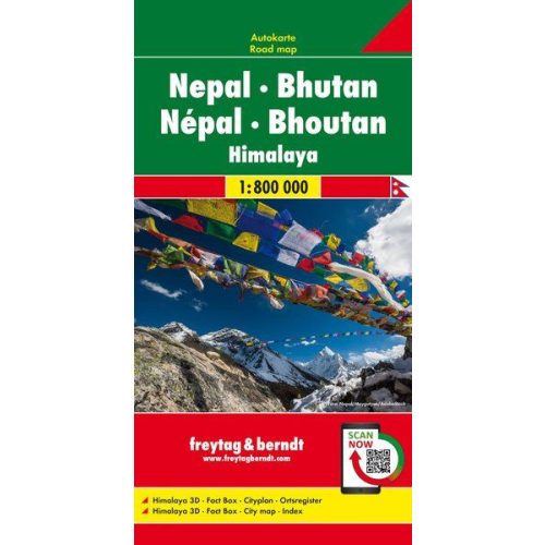 Nepál, Bhután autótérkép - Freytag-Berndt