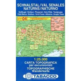 Val Senales & Naturno, hiking map (04) - Tabacco