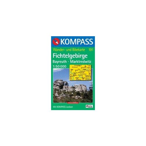 Fichtelgebirge, Bayreuth, Marktredwitz turistatérkép (WK 191) - Kompass