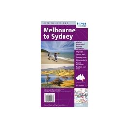 Melbourne to Sydney Hema City to City Road Maps - térkép