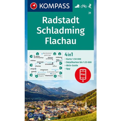 Radstadt, Schladming & Flachau, hiking map (WK 31) - Kompass