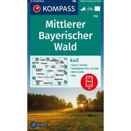 Bavarian Forest (Centre), hiking map (WK 196) - Kompass