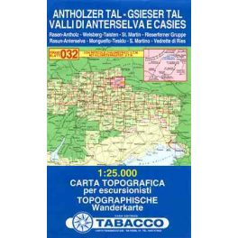   Antholzer Tal, Gsieser Tal (Valli di Anterselva e Casies) térkép (032) - Tabacco