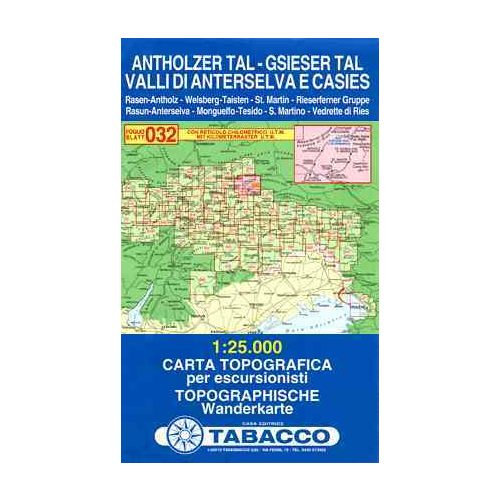 Antholzer Tal, Gsieser Tal (Valli di Anterselva e Casies) térkép (032) - Tabacco