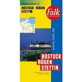 Rostock, Rügen, Stettin autótérkép - Falk 