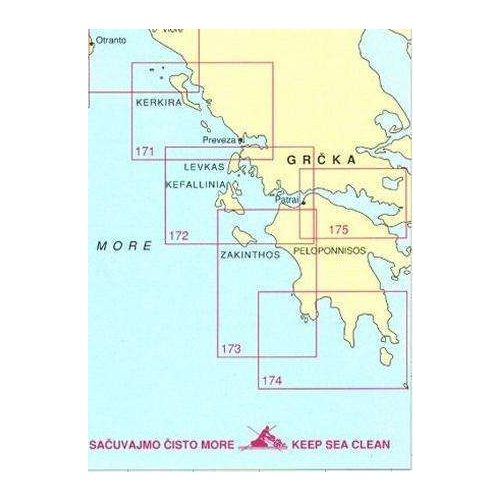 Akra Killini - Akra Akritas hajózási térkép - Naval-Adria 173