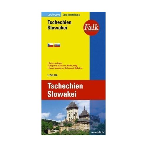 Csehország és Szlovákia autótérkép - Falk 