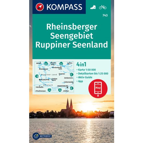 Rheinsbergi- és Ruppini-tóvidék turistatérkép (WK 743) - Kompass