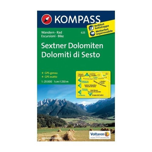 Sexteni-Dolomitok turistatérkép (WK 625) - Kompass