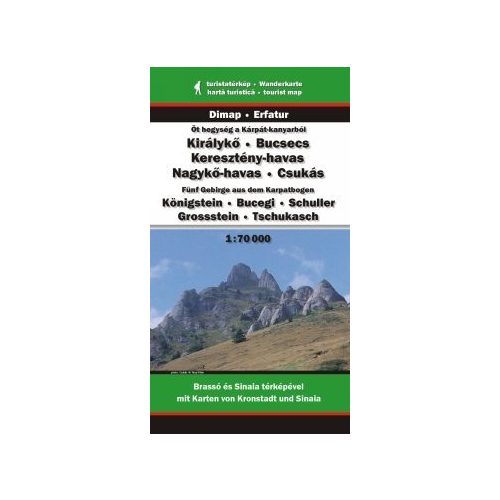 Piatra Craiului, Bucegi, Postăvarul, Piatra Mare and Ciucaş, hiking map - Dimap & Erfatur