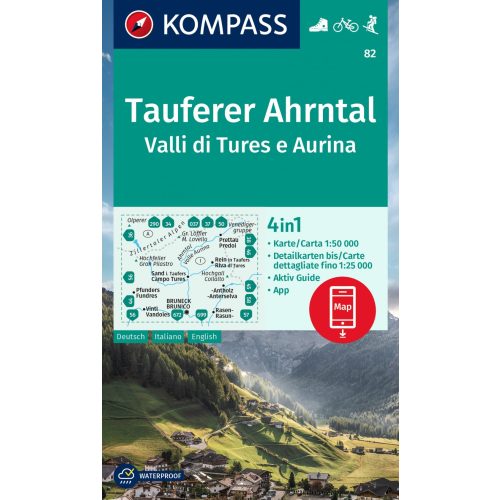 Valli di Tures e Aurina turistatérkép (WK 82) - Kompass