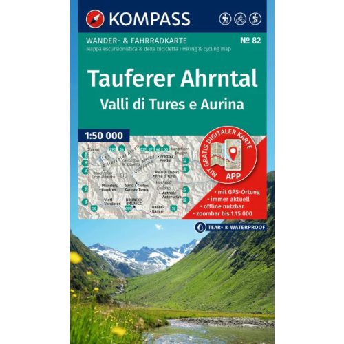 Valli di Tures e Aurina turistatérkép (WK 82) - Kompass