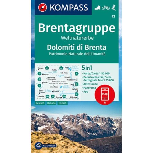 Dolomiti di Brenta turistatérkép (WK 73) - Kompass