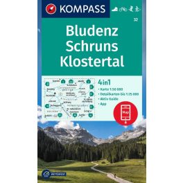 Bludenz, Schruns & Klostertal, hiking map (WK 32) - Kompass