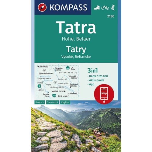 High Tatra Mountains, hiking map (WK 2130) - Kompass