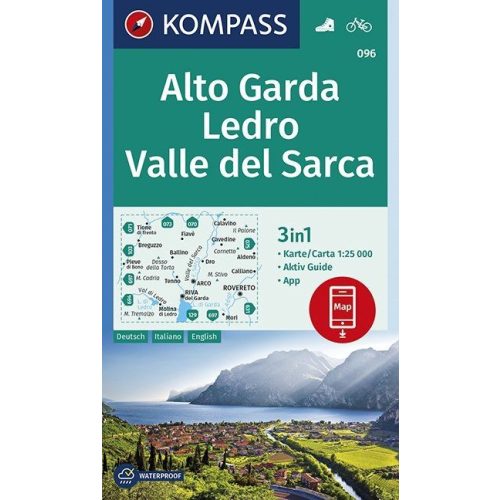 Alto Garda, Ledro & Valle del Sarca, hiking map (WK 096) - Kompass
