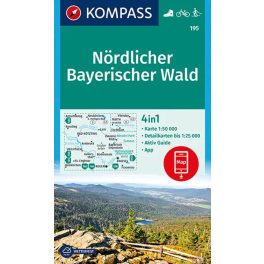 Bavarian Forest (North), hiking map (WK 195) - Kompass