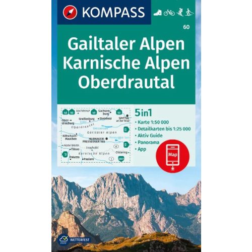 Gailtali-Alpok, Karni-Alpok, Oberdrautal térkép (WK 60) - Kompass