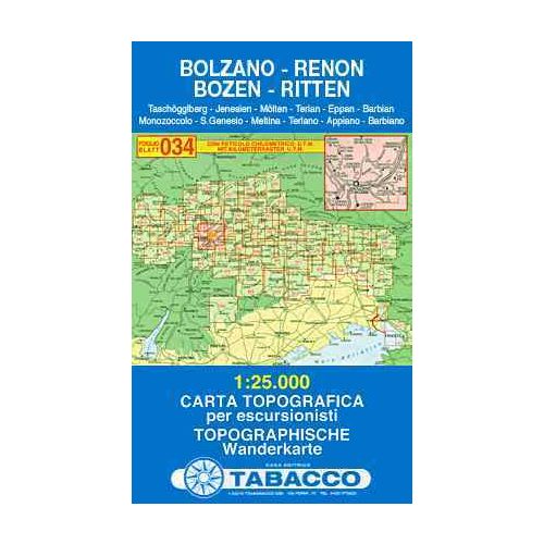 Bolzano, Renon (Bozen, Ritten) térkép (034) - Tabacco