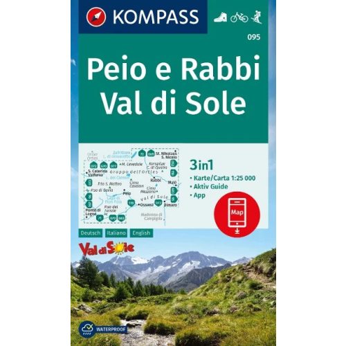 Peio e Rabbi, Val di Sole turistatérkép (WK 095) - Kompass