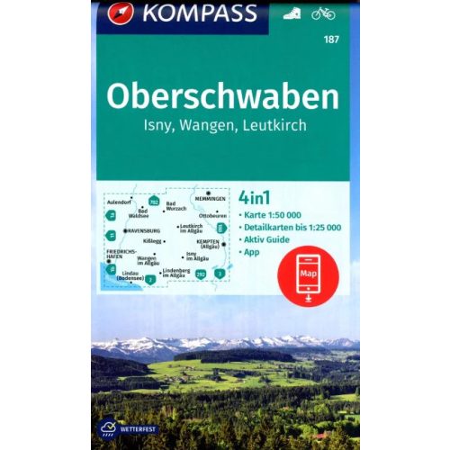 Oberschwaben turistatérkép (WK 187) - Kompass