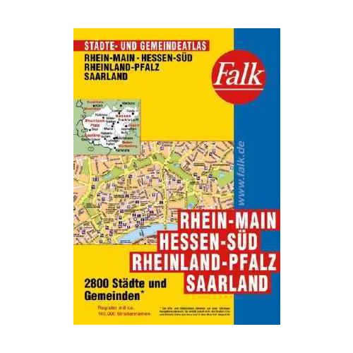 Hessen, Rajna-Pfalz és a Saar-vidék minden városa atlasz - Falk