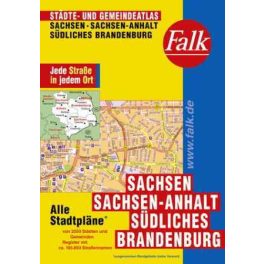   Szászország, Szász-Anhalt és Dél-Brandenburg minden városa atlasz - Falk