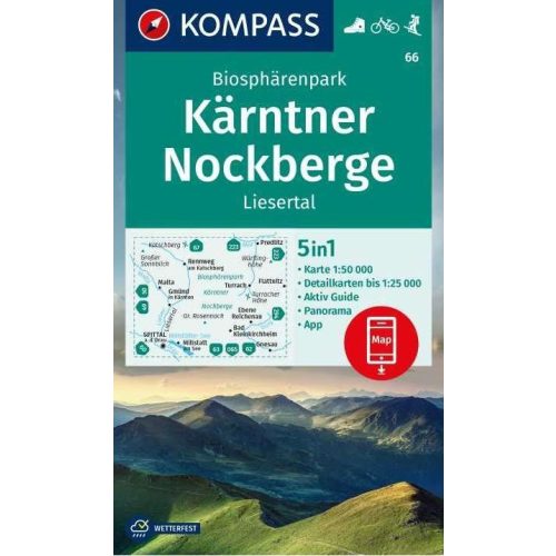 Nockberge, Liesertal turistatérkép (WK 66) - Kompass