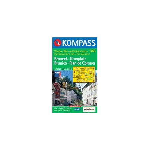 Brunico, Plan de Corones turistatérkép (WK 045) - Kompass