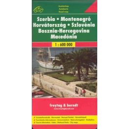   Szerbia, Montenegró, Horvátország, Szlovénia, Bosznia-Hercegovina, Macedónia, Koszovó autótérkép - Freytag-Berndt