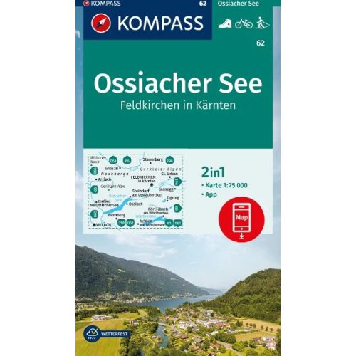 Ossiacher See, hiking map (WK 62) - Kompass