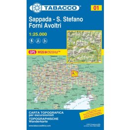   Sappada, Santo Stefano & Forni Avoltri, hiking map (01) - Tabacco