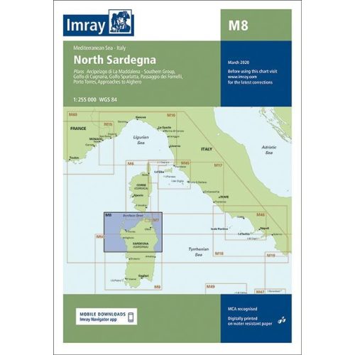 Szardínia (észak), hajózási térkép (M8) - Imray
